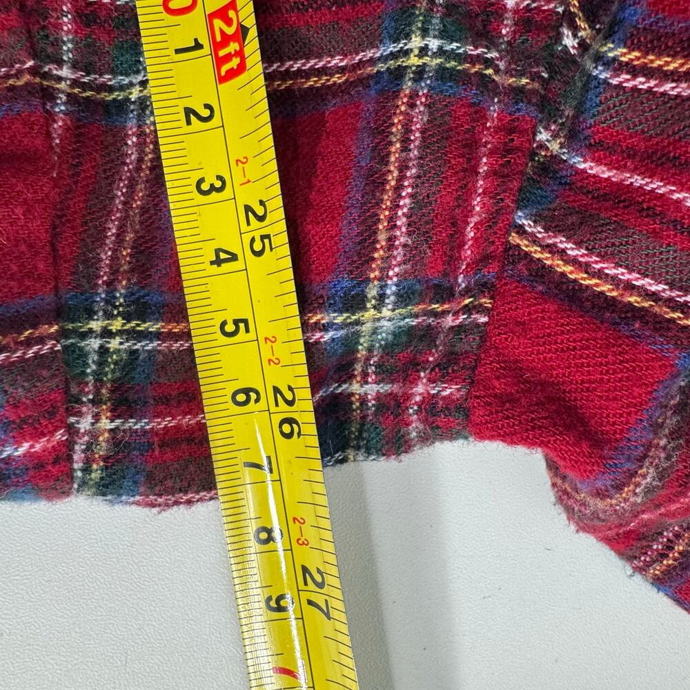 LL Bean Red Plaid Cotton Flannel Pajamas Set Womens Size 2XL Pants Button Down - Picture 5 of 5